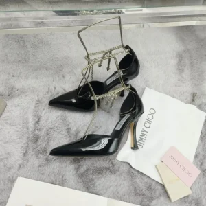 Jimmy Choo Women Stevie 100 Black Patent Leather Pumps