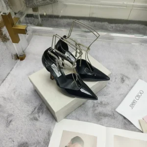 Jimmy Choo Women Stevie 100 Black Patent Leather Pumps