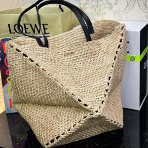 Loewe Women XL Puzzle Fold Tote in Raffia B779Q18X18