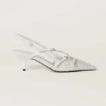Miu Miu Women Fabric slingbacks with straps-White 5I013E