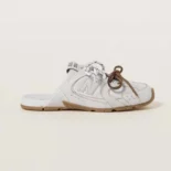 Miu Miu Women New Balance X Miu Miu 530 SL Deco Calf Leather Mules-White