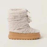 Miu Miu Women Shearling Après-ski Boots-White 5U862D3J85