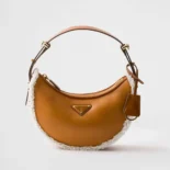 Prada Women Arqué Small Shearling Shoulder Bag 1BC194