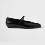 Prada Women Brushed leather Mary Jane ballerinas-Black 1F826N