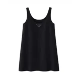 Prada Women Re-Nylon Mini-dress with Black Metal Triangle Logo