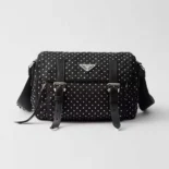 Prada Women Re-Nylon Shoulder Bag with Studs 1BD382