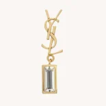 Saint Laurent YSL Women Cassandre Single Earring in Metal and Rhinestones