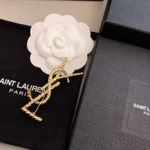 Saint Laurent YSL Women Cassandre YSL Brooch in Metal