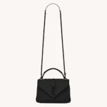 Saint Laurent YSL Women College Medium in Quilted Leather-Black