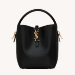 Saint Laurent YSL Women Le 37 Small in Shiny Leather-Black