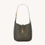 Saint Laurent YSL Women Le 5 à 7 Supple Baby in Grained Leather-Dark Green