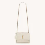 Saint Laurent YSL Women Sunset Medium in Smooth Leather-White