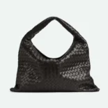Bottega Veneta Women Large Hop Shoulder Bag in Calf Leather-Black