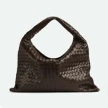 Bottega Veneta Women Large Hop Shoulder Bag in Calf Leather-Chocolate