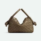 Bottega Veneta Women Top Handle Loop in Intrecciato Leather-Chocolate