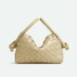 Bottega Veneta Women Top Handle Loop in Intrecciato Leather-Light Beige
