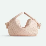 Bottega Veneta Women Top Handle Loop in Intrecciato Leather-Pink