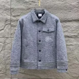 Burberry Men Overshirt Wool Blend with Coating