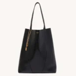 Chloe Women Large Chloé Spin Tote Bag in Grained Leather-Black