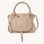 Chloe Women Marcie Bag in Grained Leather-Beige