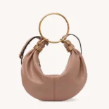 Chloe Women Small Bracelet Hobo Bag in Grained Leather-Pink