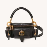 Chloe Women Small Camera Bag in Shiny Leather-Black