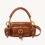 Chloe Women Small Camera Bag in Shiny Leather-Brown