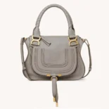 Chloe Women Small Marcie Bag in Grained Leather-Grey