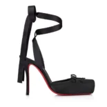 Christian Louboutin Women Cassia Lace Up 100 mm Strappy Pumps-Black