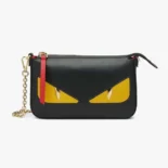 Fendi Women Baguette Pouch Lunar New Year Black Leather Pouch