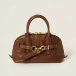 Miu Miu Women Aventure Nappa Leather Top-handle Bag-Brown