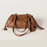 Miu Miu Women Joie Nappa Leather Bag-Brown 5BG306