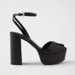 Prada Women Nappa Leather Platform Sandals-Black 1XP48B