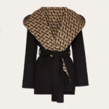 Valentino Women Garavani Toile Iconographe Double Coat-Black