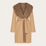 Valentino Women Toile Iconographe Double Coat-Brown