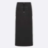 Dior Women Mid-Length Straight Skirt Black Jacquard Technical Taffeta