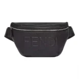 Fendi Men Diagonal Belt Bag Black Leather Belt Bag