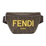 Fendi Men Diagonal Belt Bag Leather-Yellow