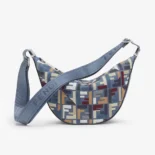 Fendi Men Roma Leather Fendi Melon Small Fabric Blue 7VA635ASLQF07K1