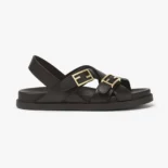 Fendi Women Feel Black Leather Slides 8X8647NA7F0QA1