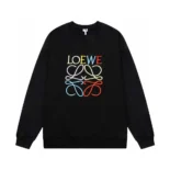 Loewe Men Anagram Regular Fit Sweatshirt in Cotton-Black/Red