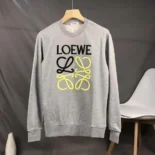 Loewe Men Anagram Regular Fit Sweatshirt in Cotton-Gray/Yellow