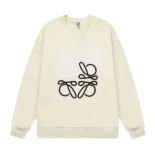 Loewe Men Anagram Regular Fit Sweatshirt in Cotton-White/Black