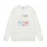 Loewe Men Anagram Regular Fit Sweatshirt in Cotton-WhiteRed
