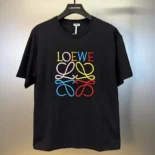 Loewe Men Glitch Anagram T-shirt in Cotton-Black/Red