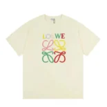 Loewe Men Glitch Anagram T-shirt in Cotton-White/Red