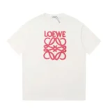 Loewe Men LOEWE Neon T-shirt in Cotton-WhitePink