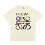 Loewe Men Loose Fit T-shirt in Cotton-White/Black
