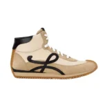 Loewe Unisex Ballet Runner 2.0 High-top in Nylon and Calfskin-Brown