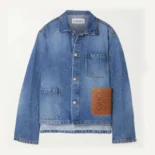 Loewe Women Anagram Short Jacket in Denim-Navy